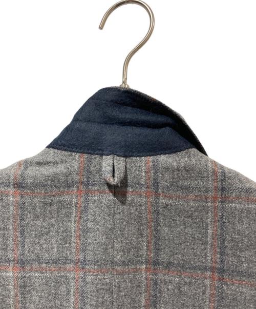 Black Fleece by BROOKS BROTHERS（ブラックフリース バイ ブルックスブラザーズ）BLACK FLEECE BY Brooks Brothers (ブラックフリース バイ ブルックスブラザーズ) 3Bチェックテーラードジャケット グレー×ブラウン サイズ:36REGの古着・服飾アイテム