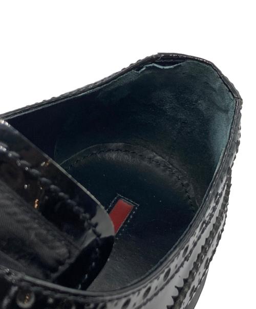 PRADA（プラダ）PRADA (プラダ) エナメルウィングチップ ブラック サイズ:41の古着・服飾アイテム