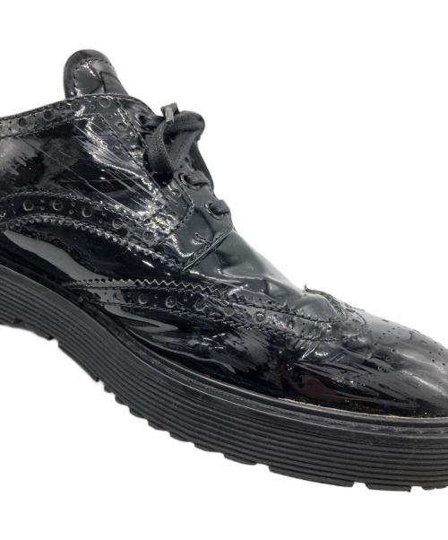 PRADA（プラダ）PRADA (プラダ) エナメルウィングチップ ブラック サイズ:41の古着・服飾アイテム