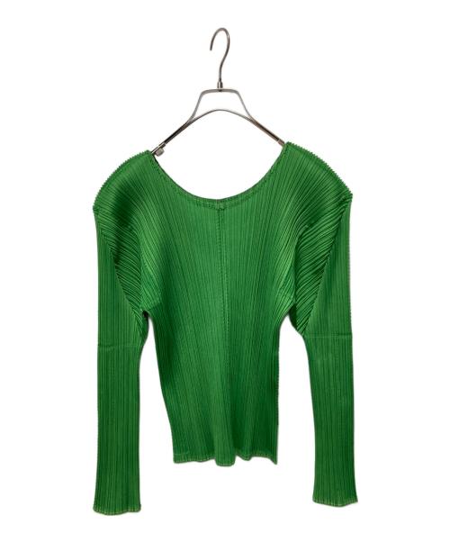 PLEATS PLEASE（プリーツプリーズ）PLEATS PLEASE (プリーツプリーズ) 長袖カットソー グリーン サイズ:3の古着・服飾アイテム
