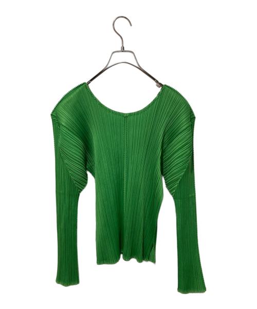 PLEATS PLEASE（プリーツプリーズ）PLEATS PLEASE (プリーツプリーズ) 長袖カットソー グリーン サイズ:3の古着・服飾アイテム