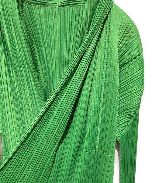 PLEATS PLEASE（プリーツプリーズ）PLEATS PLEASE (プリーツプリーズ) ロングカーディガン グリーン サイズ:3の古着・服飾アイテム