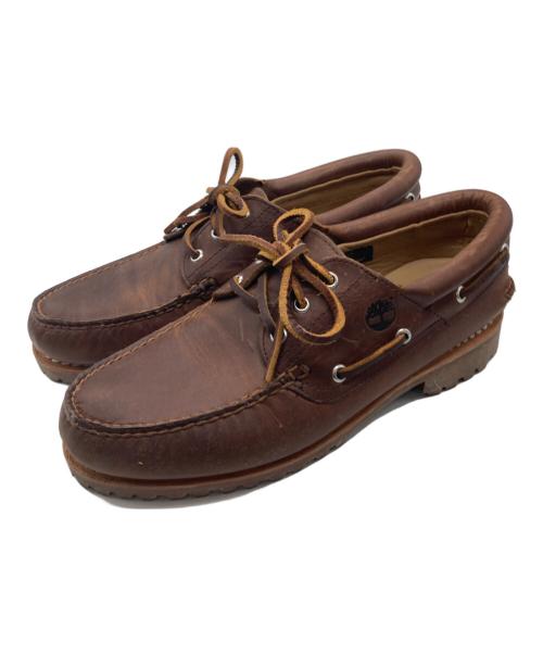 Timberland（ティンバーランド）Timberland (ティンバーランド) スリーアイ ラグ ハンドソーン ボート シューズ レザー モカシン ブラウン サイズ:27cmの古着・服飾アイテム