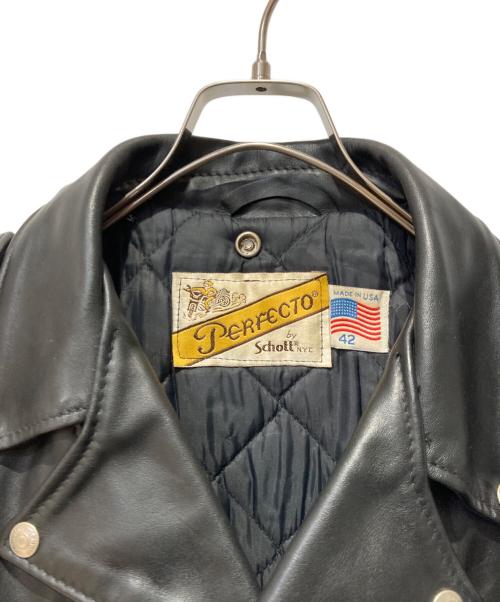 Schott（ショット）Schott (ショット) ダブルライダースジャケット ブラック サイズ:42の古着・服飾アイテム