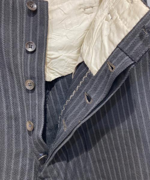 ー（ー）ー (ー) ウールストライプスラックス ブラック サイズ:不明の古着・服飾アイテム