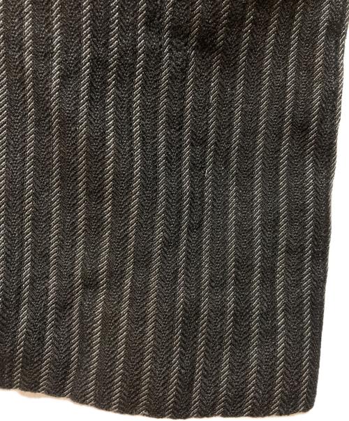 ー（ー）ー (ー) ウールストライプスラックス ブラック サイズ:不明の古着・服飾アイテム