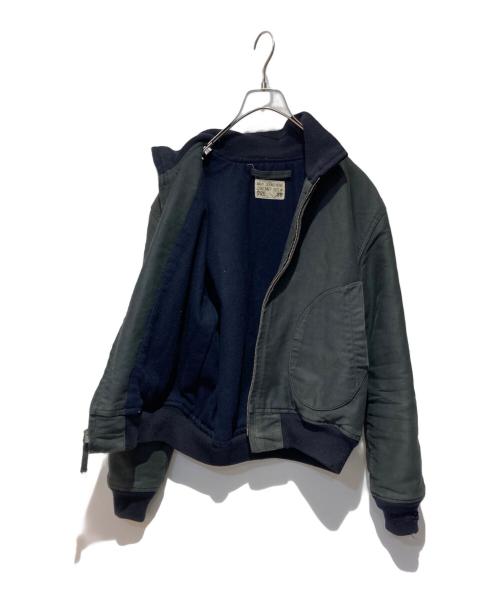 U'S NAVY（ユーエスネイビー）U'S NAVY (ユーエスネイビー) デッキジップジャケット ブラック×ネイビー サイズ:38の古着・服飾アイテム