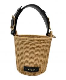 sacai（サカイ）の古着「Woven Style Logo Patch Bucket Bag」｜ベージュ×ブラック