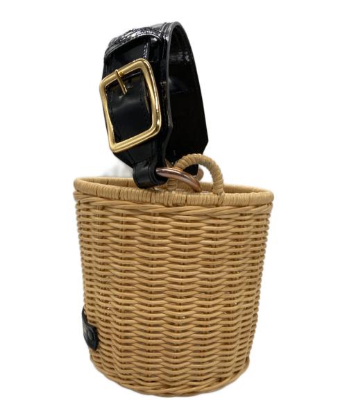 sacai（サカイ）sacai (サカイ) Woven Style Logo Patch Bucket Bag ベージュ×ブラックの古着・服飾アイテム