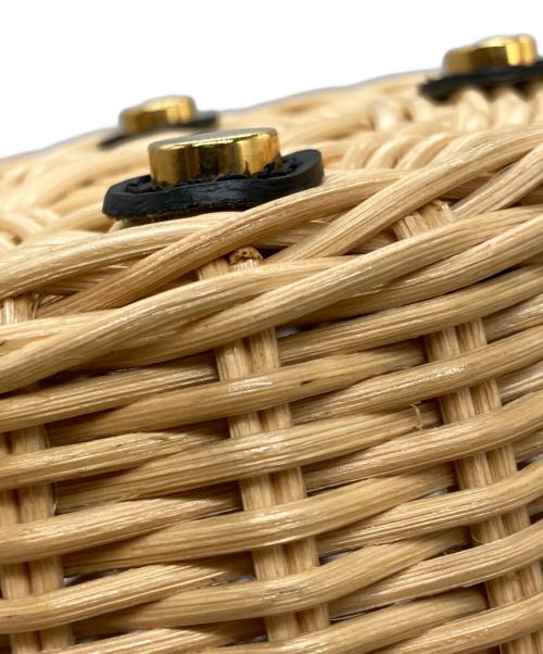 sacai（サカイ）sacai (サカイ) Woven Style Logo Patch Bucket Bag ベージュ×ブラックの古着・服飾アイテム