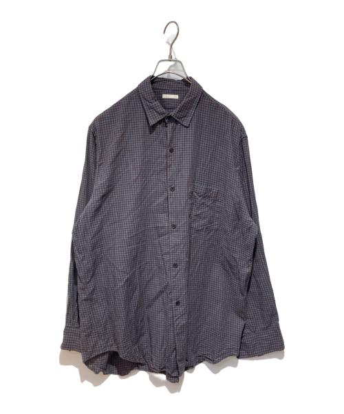 ULTERIOR（アルテリア）ULTERIOR (アルテリア) C/W CHECKED TWILL SHIRT ブルー×ブラウン サイズ:5の古着・服飾アイテム