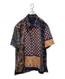 ink（インク）の古着「remake patchwork open collar ss shirts」｜ブラウン