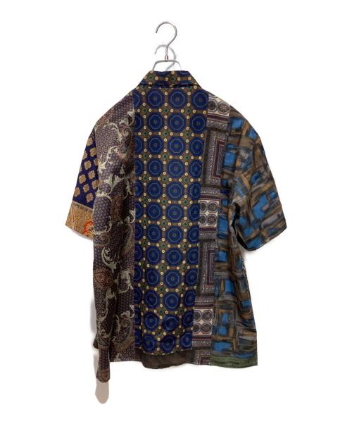 ink（インク）INK (インク) remake patchwork open collar ss shirts ブラウン サイズ:Mの古着・服飾アイテム