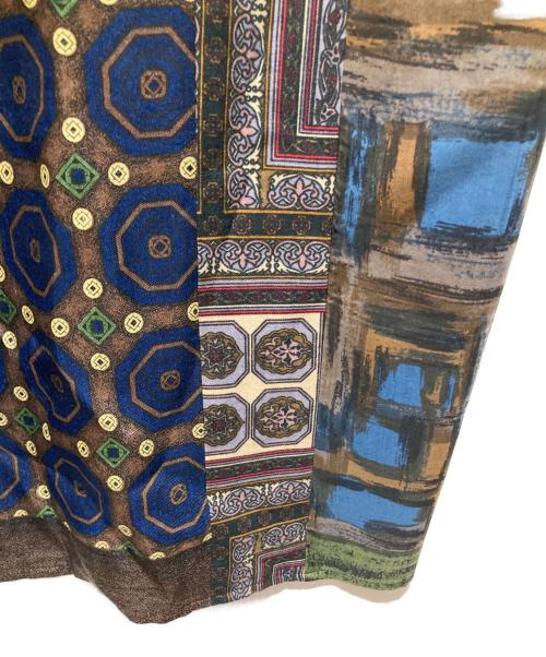 ink（インク）INK (インク) remake patchwork open collar ss shirts ブラウン サイズ:Mの古着・服飾アイテム