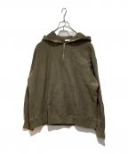 ULTERIORアルテリア）の古着「FADED SILKY TERRY RW HALF ZIP HOODIE」｜カーキ