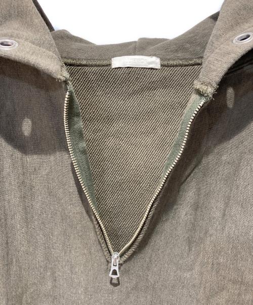 ULTERIOR（アルテリア）ULTERIOR (アルテリア) FADED SILKY TERRY RW HALF ZIP HOODIE カーキ サイズ:４の古着・服飾アイテム