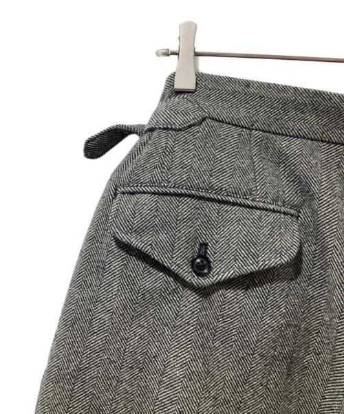 ULTERIOR（アルテリア）ULTERIOR (アルテリア) WOOL SILK HERINGBONE WIDE TROUSERS グレー サイズ:4の古着・服飾アイテム