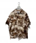 NEXUSVIIネクサスセブン）の古着「COTTON HAWAIAN SHIRT B.R」｜ブラウン×ホワイト
