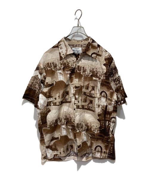 NEXUSVII（ネクサスセブン）NEXUSVII (ネクサスセブン) COTTON HAWAIAN SHIRT B.R ブラウン×ホワイト サイズ:48の古着・服飾アイテム