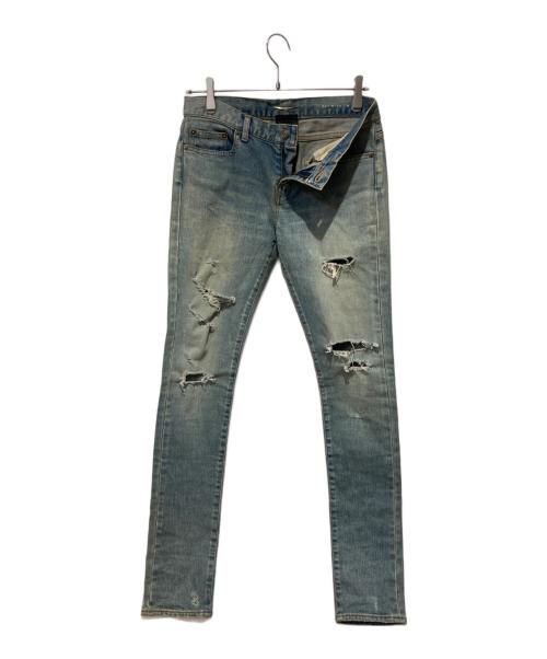 Saint Laurent Paris（サンローランパリ）Saint Laurent Paris (サンローランパリ) デストロイ加工デニムパンツ インディゴ サイズ:SIZE 68.5cm (W27)の古着・服飾アイテム