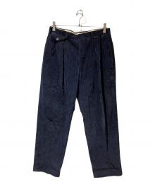 POLO RALPH LAUREN（ポロ・ラルフローレン）の古着「2タックコーデュロイパンツ」｜ネイビー