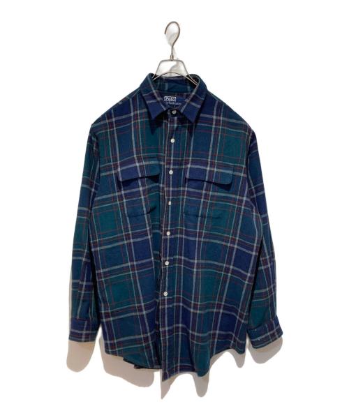POLO RALPH LAUREN（ポロ・ラルフローレン）POLO RALPH LAUREN (ポロ・ラルフローレン) 長袖シャツ ネイビー サイズ:LLの古着・服飾アイテム