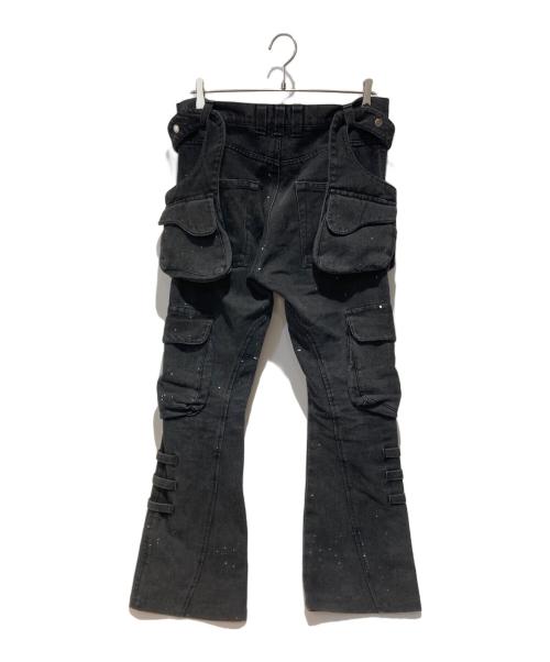 KRAFTWORK（クラフトワーク）KRAFTWORK (クラフトワーク) マルチポケットカーゴデニムパンツ ブラック サイズ:W30の古着・服飾アイテム