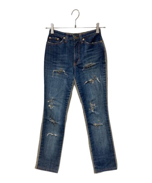 DOLCE & GABBANA（ドルチェ＆ガッバーナ）DOLCE & GABBANA (ドルチェ＆ガッバーナ) 切替デニムパンツ インディゴ サイズ:24の古着・服飾アイテム