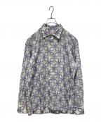 PERIOD FEATURESピリオドフューチャーズ）の古着「CUTOUTHandClipping Shirt」｜ブルー