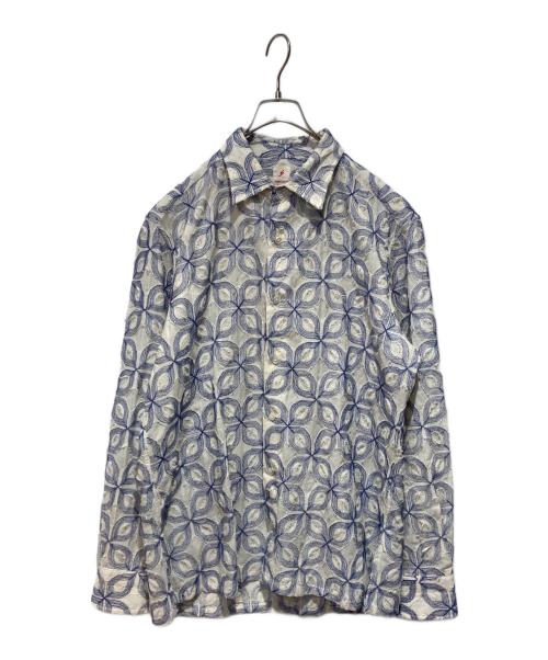 PERIOD FEATURES（ピリオドフューチャーズ）PERIOD FEATURES (ピリオドフューチャーズ) CUTOUTHandClipping Shirt ブルー サイズ:不明の古着・服飾アイテム