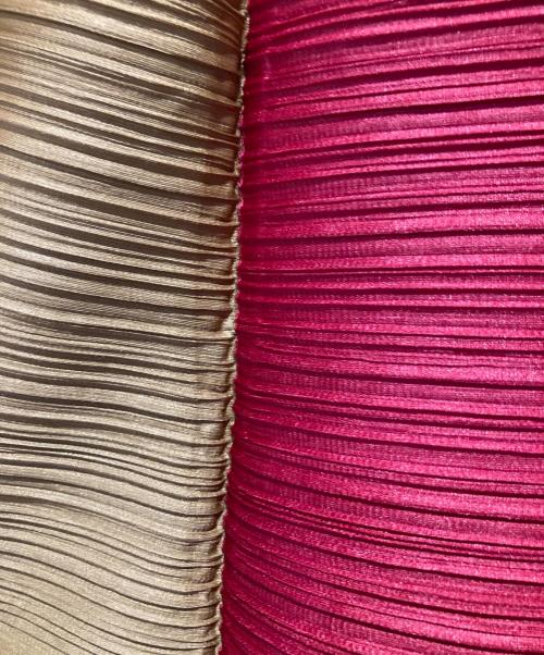 PLEATS PLEASE（プリーツプリーズ）PLEATS PLEASE (プリーツプリーズ) プリーツワンピース レッド×ブラウン サイズ:３の古着・服飾アイテム