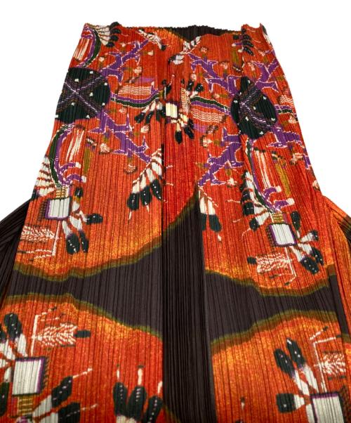 PLEATS PLEASE（プリーツプリーズ）PLEATS PLEASE (プリーツプリーズ) 総柄カーディガン オレンジ サイズ:３の古着・服飾アイテム