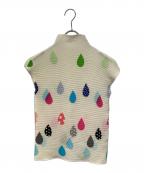 me ISSEY MIYAKEミーイッセイ ミヤケ）の古着「ノースリーブカットソー」｜ホワイト