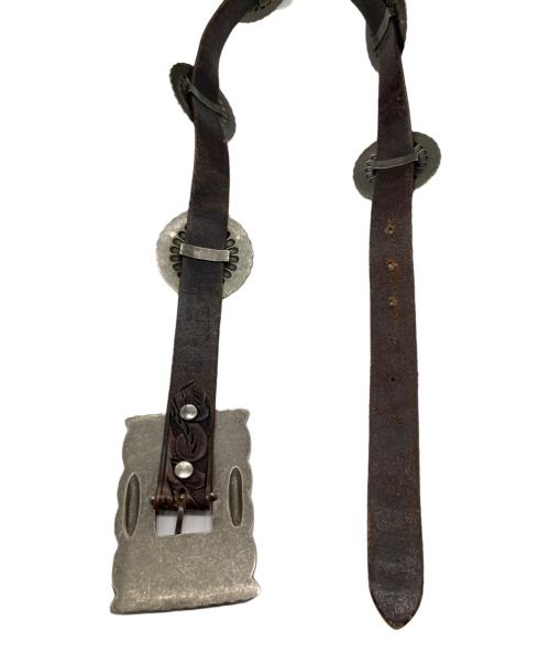 RRL（ダブルアールエル）RRL (ダブルアールエル) leather concho belt ブラウンの古着・服飾アイテム