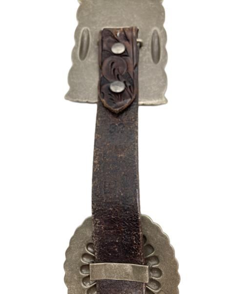 RRL（ダブルアールエル）RRL (ダブルアールエル) leather concho belt ブラウンの古着・服飾アイテム