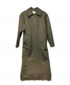 STELLA McCARTNEYステラマッカートニー）の古着「パワーショルダーステンカラーコート」｜カーキ