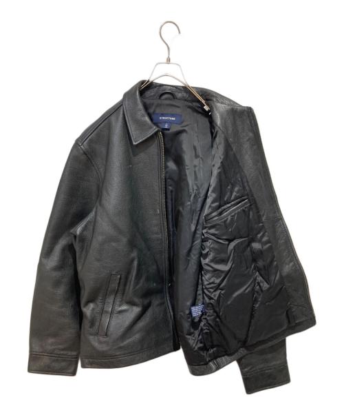STRUCTURE（ストラクチャー）STRUCTURE (ストラクチャー) シボレザージャケット ブラック サイズ:Ｌの古着・服飾アイテム