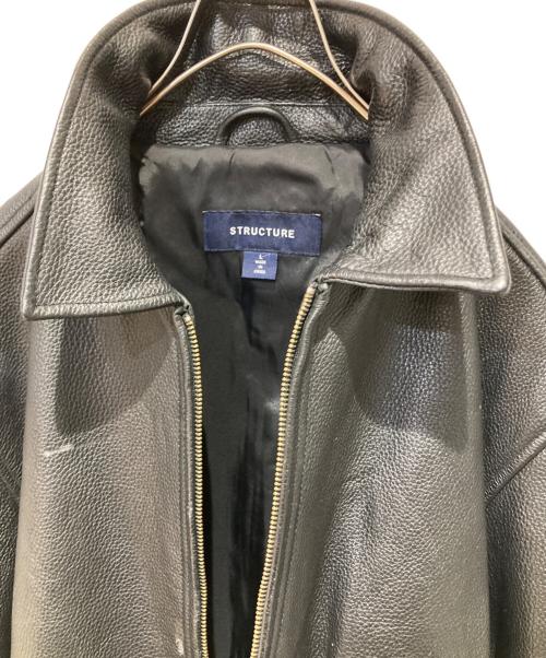 STRUCTURE（ストラクチャー）STRUCTURE (ストラクチャー) シボレザージャケット ブラック サイズ:Ｌの古着・服飾アイテム