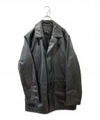 STRUCTUREストラクチャー）の古着「レザーカーコート」｜ブラック