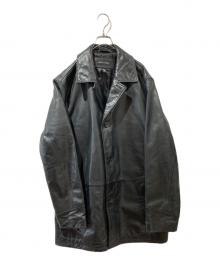 STRUCTURE（ストラクチャー）の古着「レザーカーコート」｜ブラック