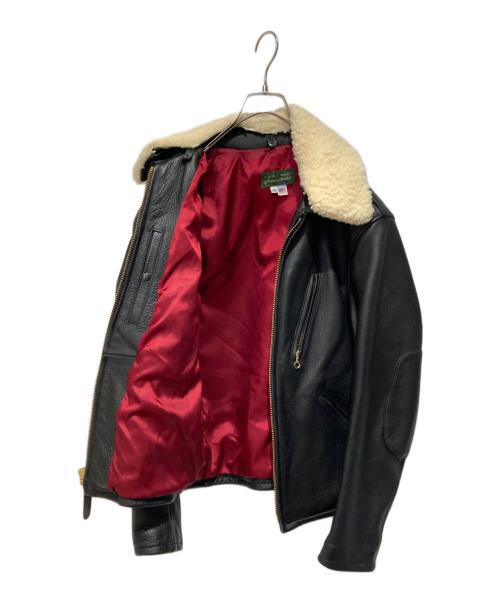 TAD GEAR GREEN LABEL（タドギア）TAD GEAR GREEN LABEL (タドギア) ムートンカラーレザージャケット ブラック サイズ:40の古着・服飾アイテム
