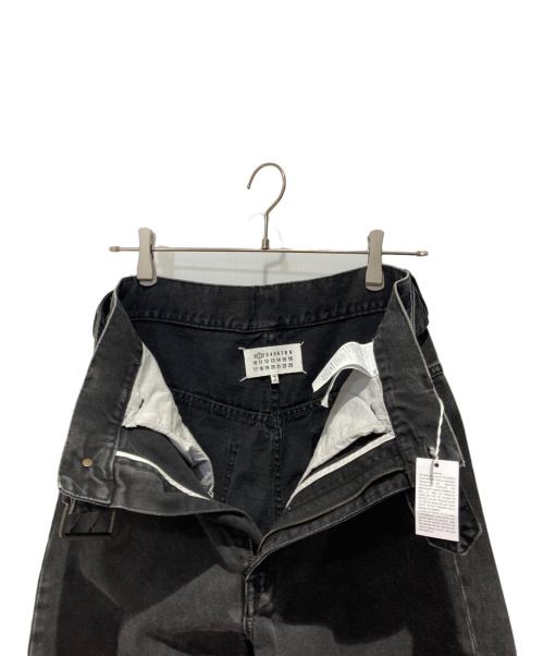 Maison Margiela（メゾンマルジェラ）Maison Margiela (メゾンマルジェラ) ベルト付きスリットジーンズ ブラック サイズ:40の古着・服飾アイテム