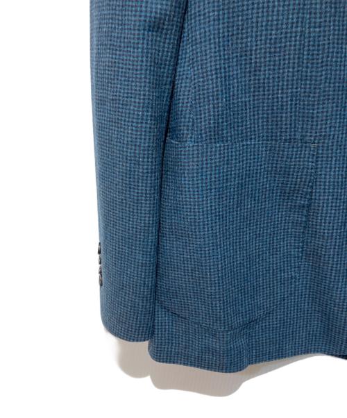 LARDINI（ラルディーニ）LARDINI (ラルディーニ) チェックテーラードジャケット ブルー×ブラック サイズ:50の古着・服飾アイテム