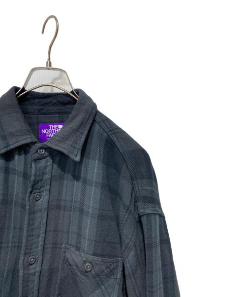 THE NORTHFACE PURPLELABEL（ザ・ノースフェイス パープルレーベル）THE NORTHFACE PURPLELABEL (ザ・ノースフェイス パープルレーベル) Flannel Plaid Field Shirt グレー サイズ:Mの古着・服飾アイテム