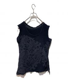 me ISSEY MIYAKE（ミーイッセイ ミヤケ）の古着「ノースリーブカットソー」｜ブラック