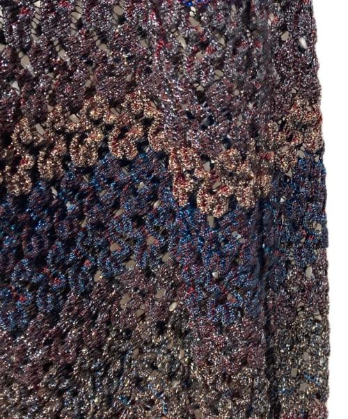 missoni（ミッソーニ）missoni (ミッソーニ) メッシュニットワンピース ブルー×グレー サイズ:40の古着・服飾アイテム