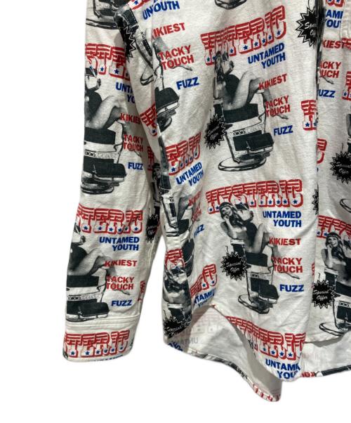 Hysteric Glamour（ヒステリックグラマー）Hysteric Glamour (ヒステリックグラマー) HAIR CUT柄 レギュラーカラーシャツ ホワイト サイズ:Mの古着・服飾アイテム