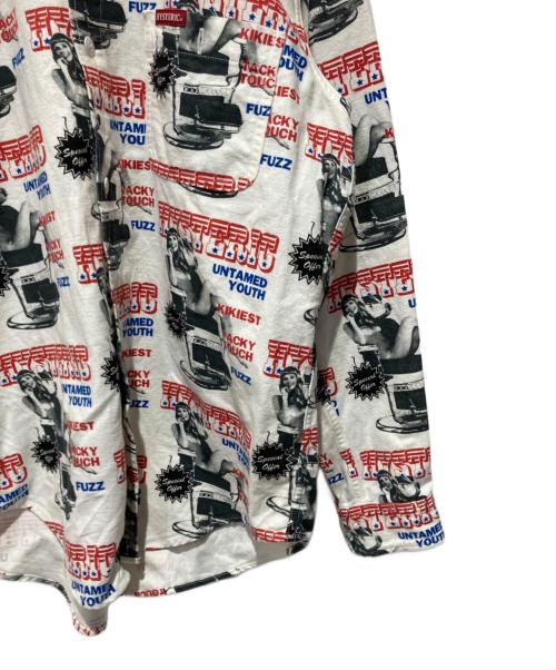 Hysteric Glamour（ヒステリックグラマー）Hysteric Glamour (ヒステリックグラマー) HAIR CUT柄 レギュラーカラーシャツ ホワイト サイズ:Mの古着・服飾アイテム