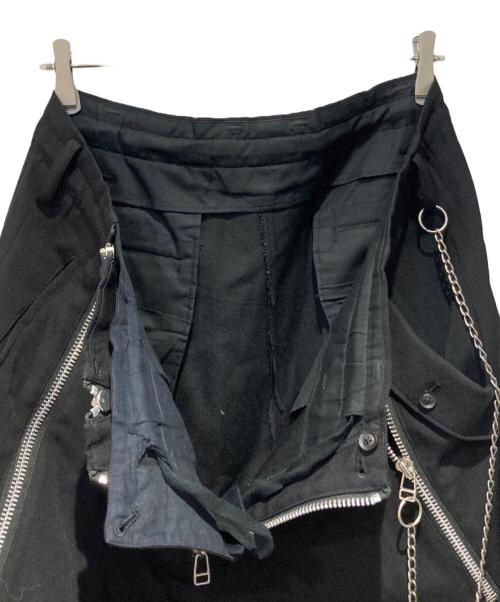 Yohji Yamamoto pour homme（ヨウジヤマモト プールオム）Yohji Yamamoto pour homme (ヨウジヤマモト プールオム) ZIPチェーンスラックス ブラック サイズ:3の古着・服飾アイテム