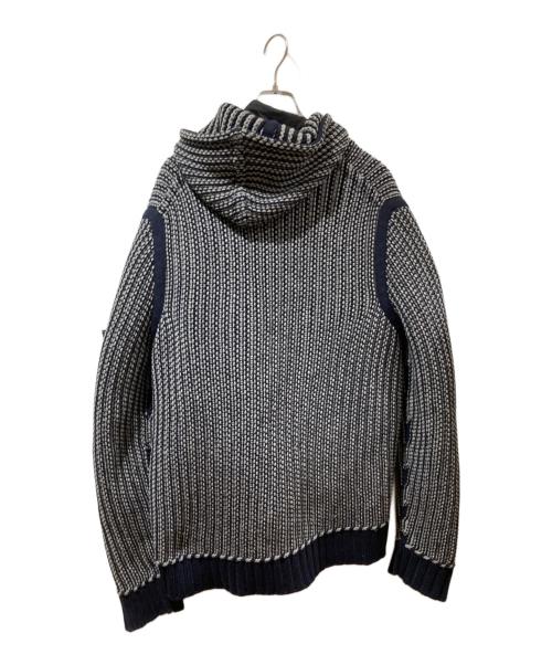 STONE ISLAND（ストーンアイランド）STONE ISLAND (ストーンアイランド) 2WAY ZIP KNIT PARKA JACJET グレー×ネイビー サイズ:XLの古着・服飾アイテム